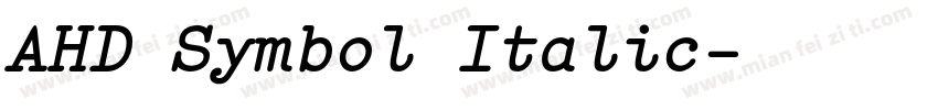 AHD Symbol Italic字体转换